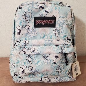 JanSport Backpack-Blue Sketch Floral Print